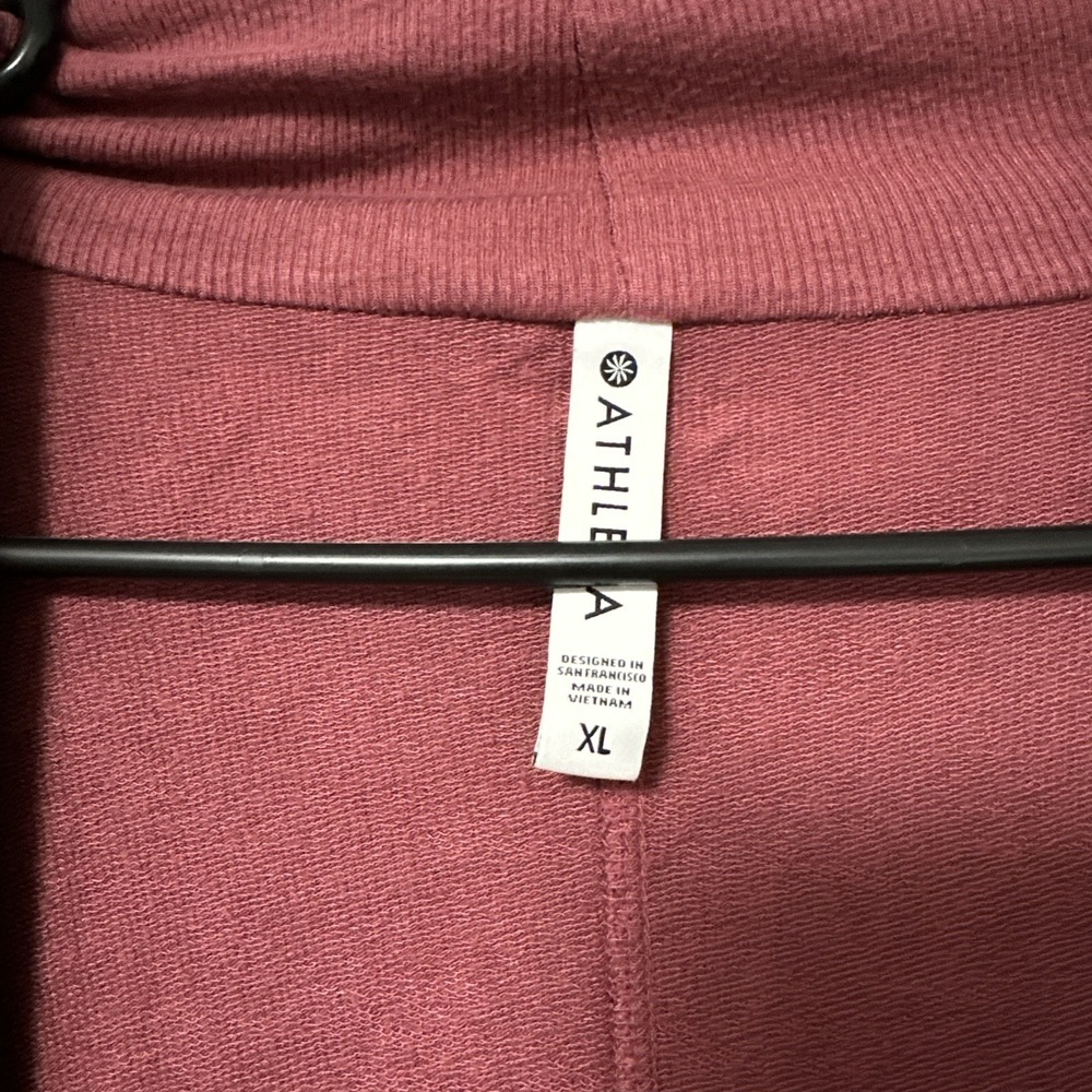 Athleta Women's XL Maroon Pranayama Restore Wrap Cardigan Ribbed Boho Flowy Chic - Picture 2 of 6